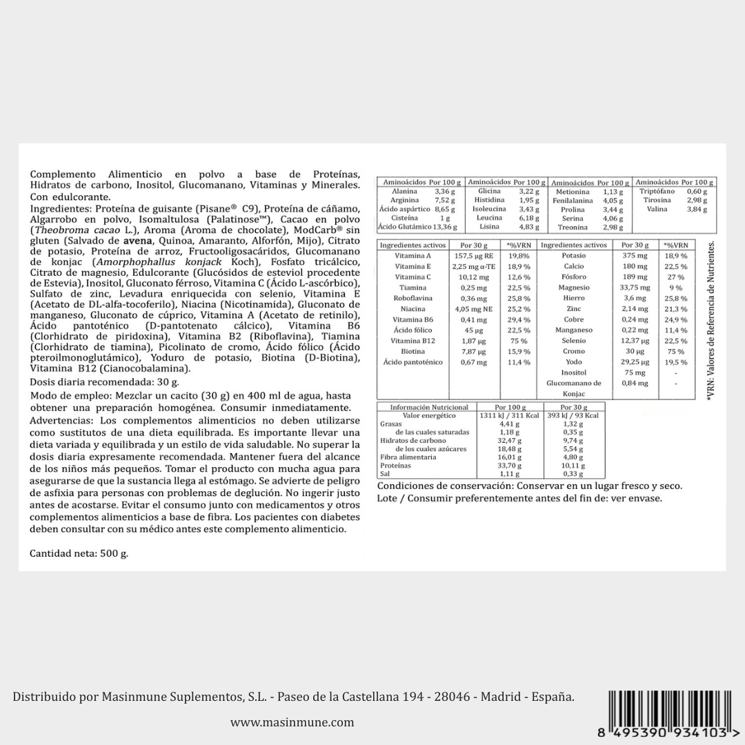 MASBATIVEGAN PROTEIN - 500 Gramos