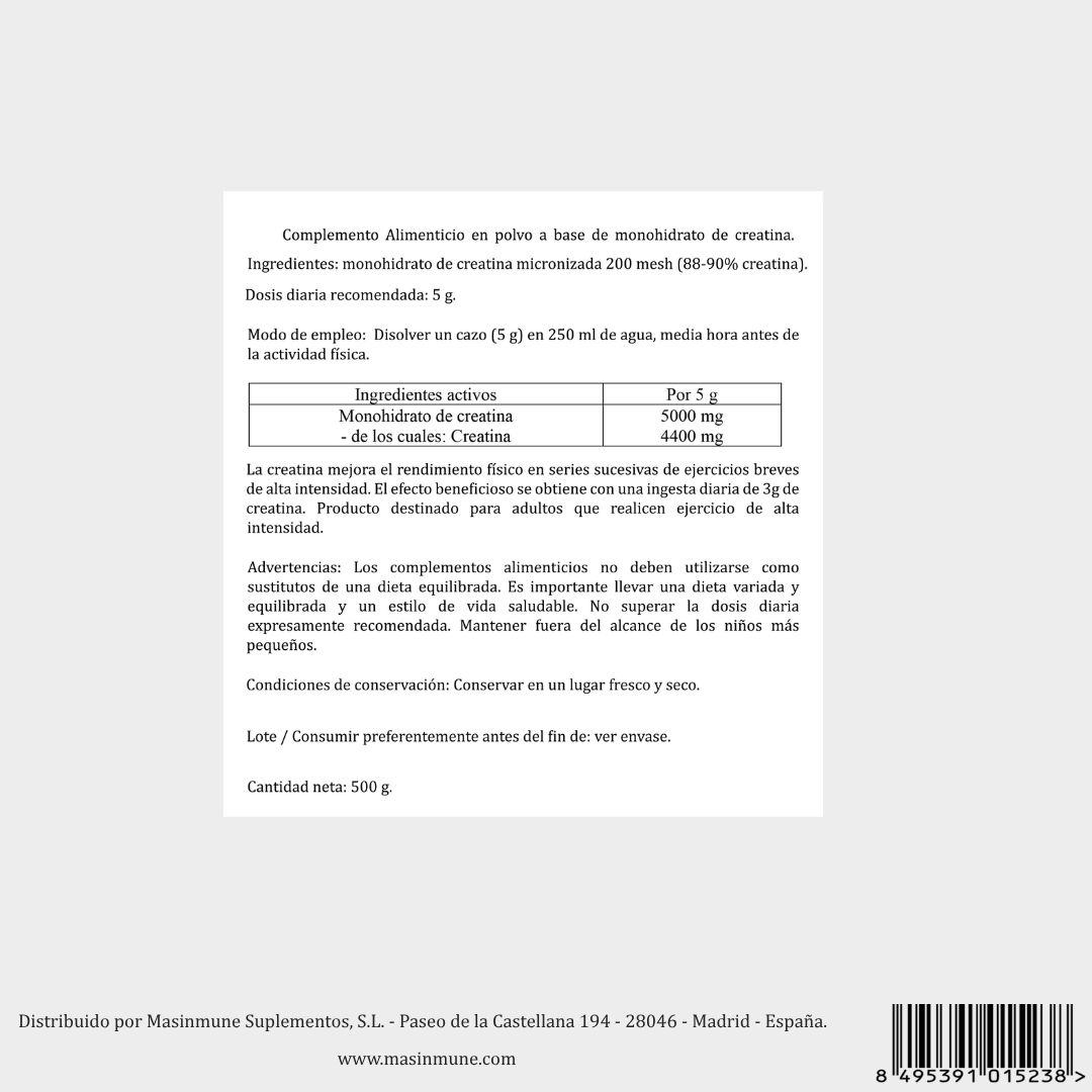 CREATINA MONOHIDRATADA - 500 Gramos