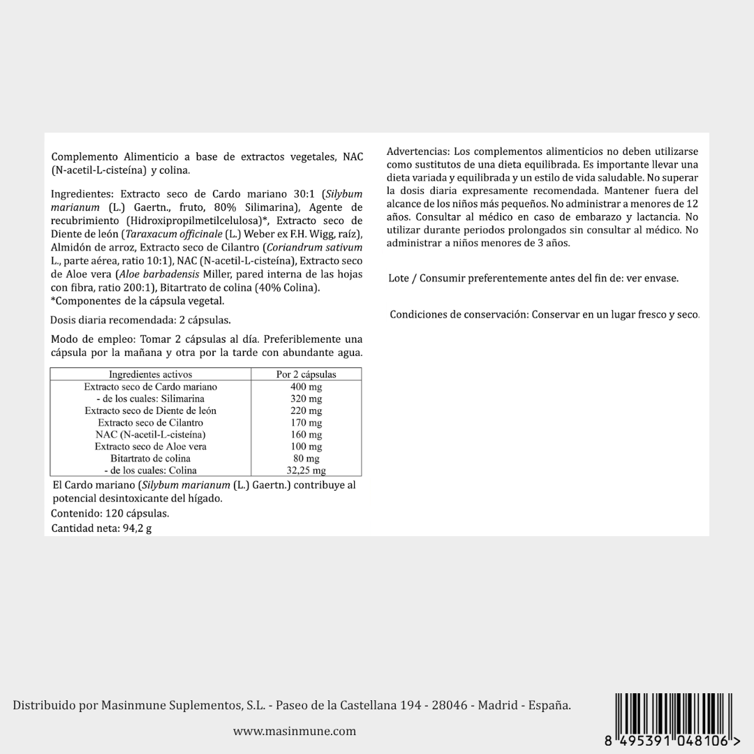MASDETOX COMPLEX - 120 Cápsulas
