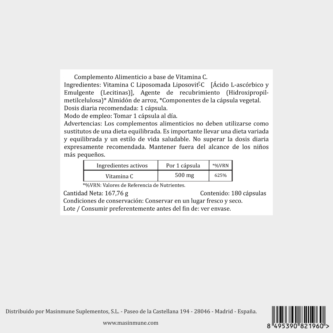 VITAMINA C LIPOSOMAL - 180 Cápsulas