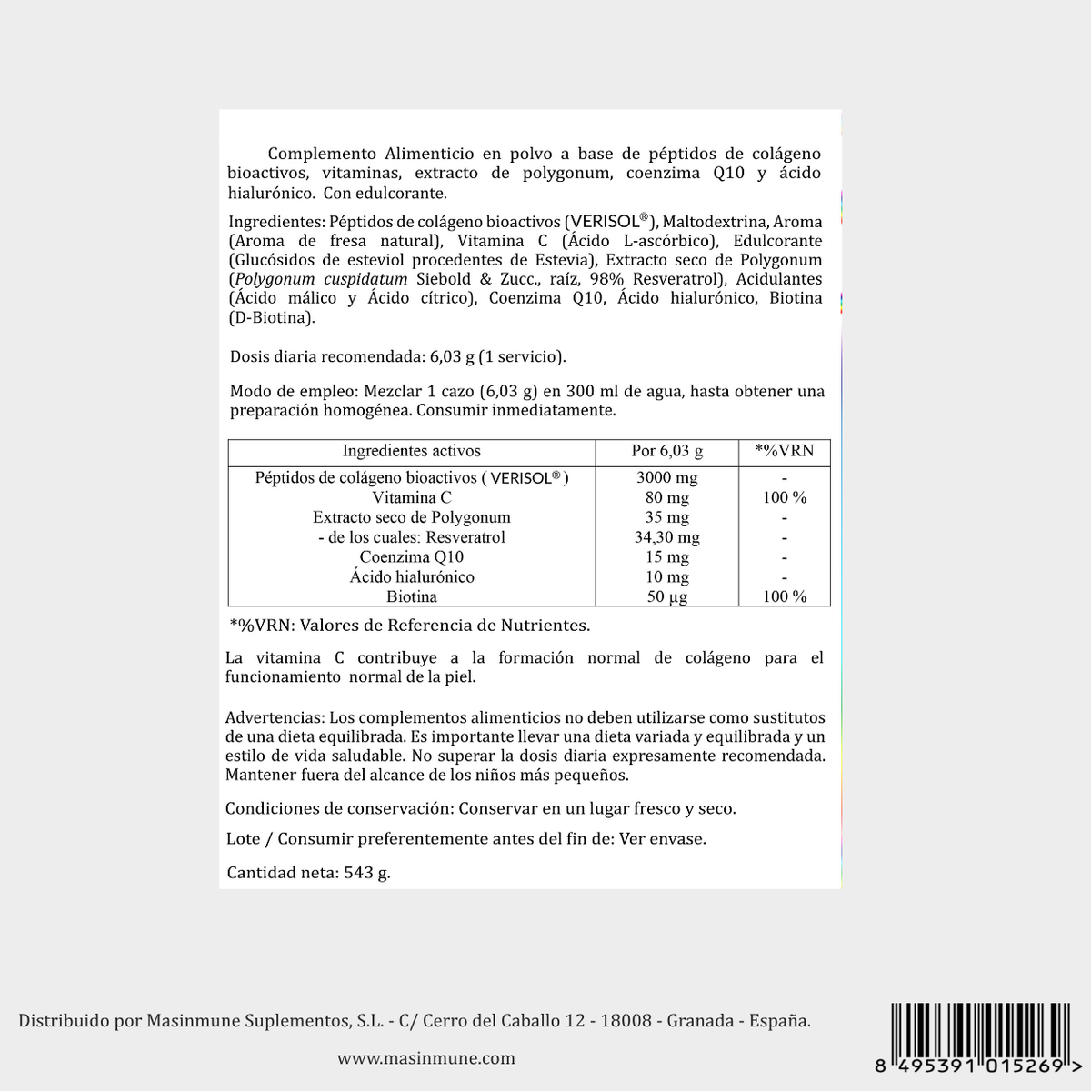 MASCOLÁGENO CON RESVERATROL - 543 Gramos