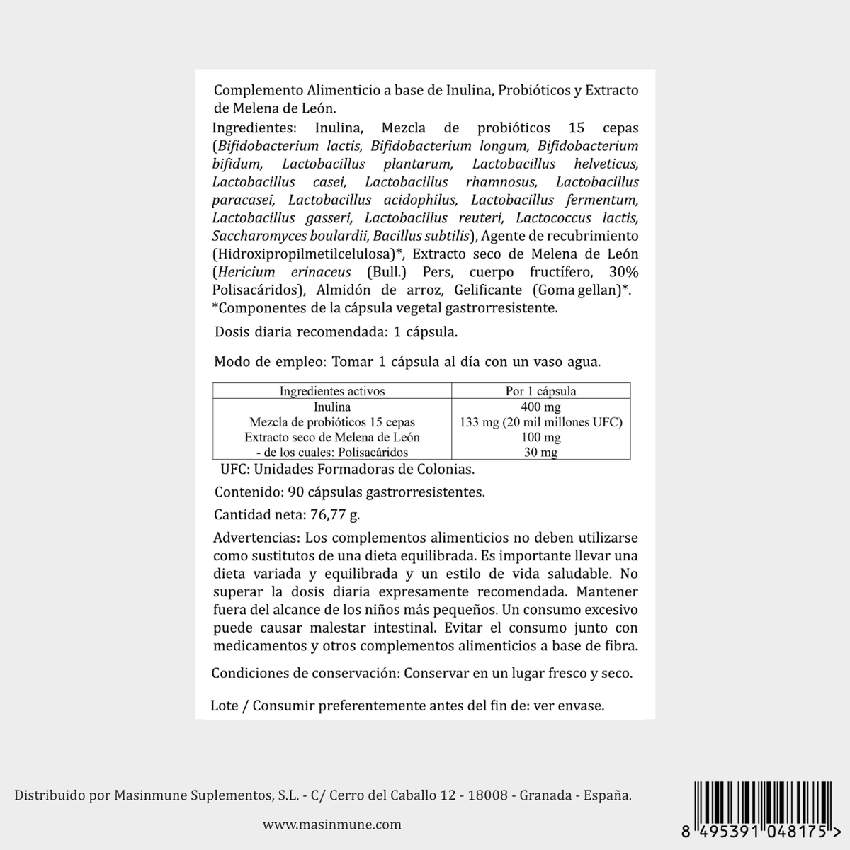 MASPROBIÓTICOS COMPLEX - 90 Cápsulas