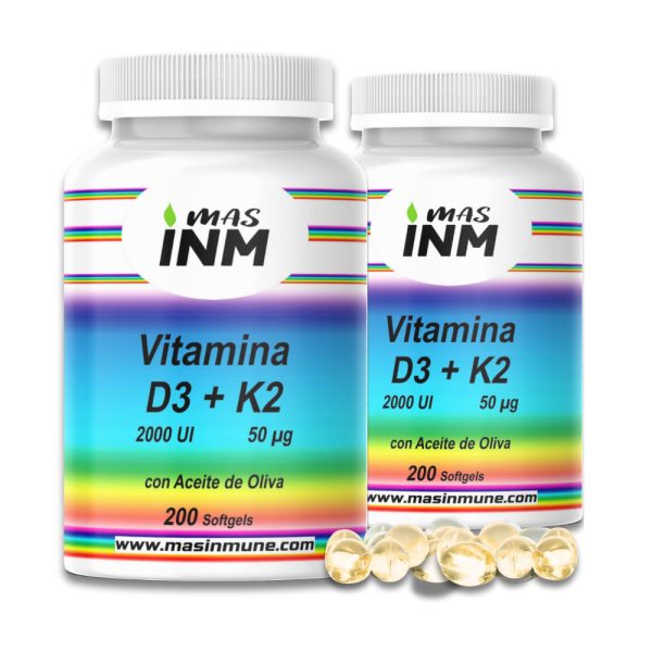 vitaminas para tus huesos y músculos. Vitamina d3 y k2 masinmune