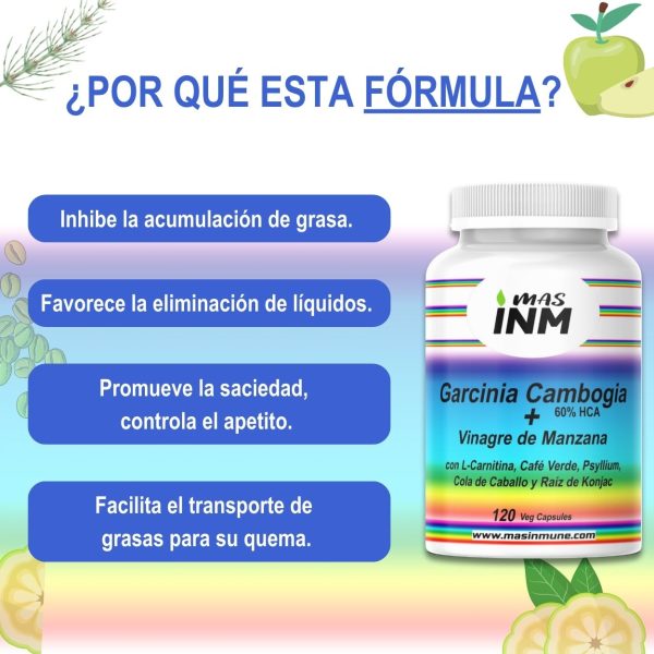 Fórmula completa con Garcinia Cambogia, Psyllium, Vinagre de Manzana y más – Apoya el control de peso y la salud digestiva.