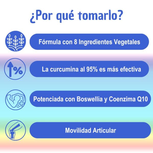 Infografía con los beneficios de MASCÚRCUMA