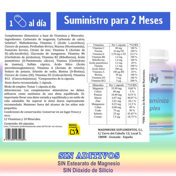 MULTIVITAMÍNICO COMPLEX - 60 Cápsulas - Imagen 2