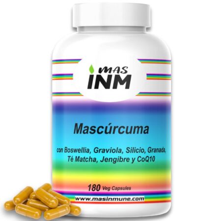 Envase de Mascúrcuma, suplemento antiinflamatorio natural. Masinmune