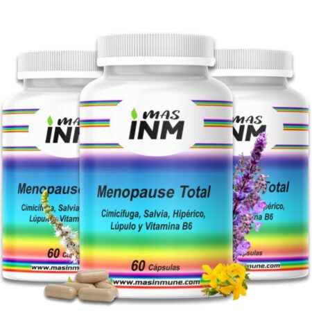 Menopause Total MASINM complemento alimenticio para la menopausia con cimicífuga, salvia, hipérico, lúpulo y vitamina B6. Masinmune