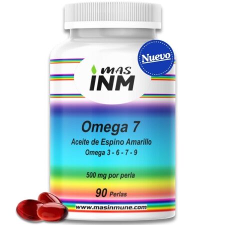Suplemento alimenticio Omega 7 de Masinmune con aceite de espino amarillo en cápsulas blandas