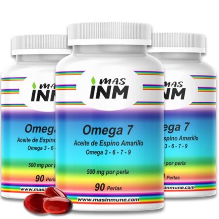 Pack ahorro de Omega 7 Masinmune con tres envases de suplemento alimenticio