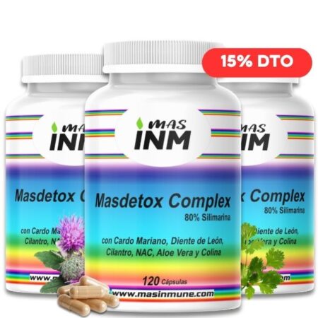 Masdetox Complex Masinmune con silimarina, cardo mariano y NAC para detox y apoyo al hígado