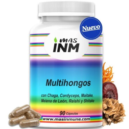Multihongos Masinmune con reishi, melena de león, cordyceps y chaga para sistema inmunitario