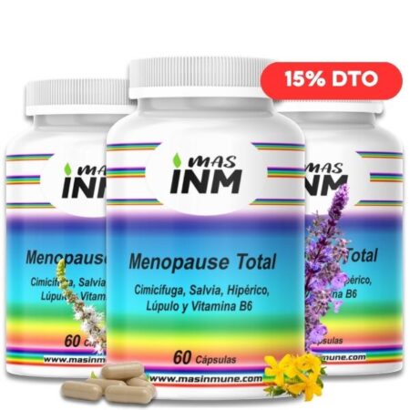 Menopause Total MASINM complemento alimenticio para la menopausia con cimicífuga, salvia, hipérico, lúpulo y vitamina B6. Masinmune