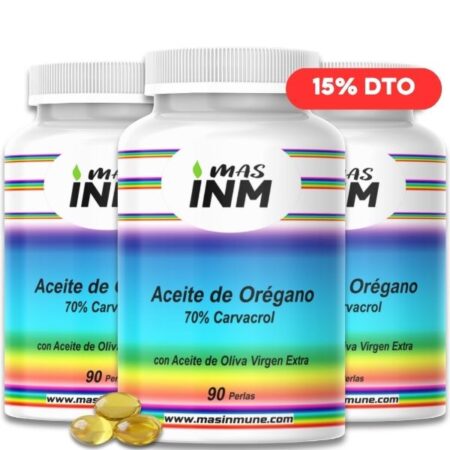 Aceite de orégano Masinmune 70% carvacrol en perlas para defensas y salud intestinal