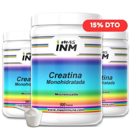 Creatina monohidrato micronizada Masinmune 5000 mg en polvo 500 gramos