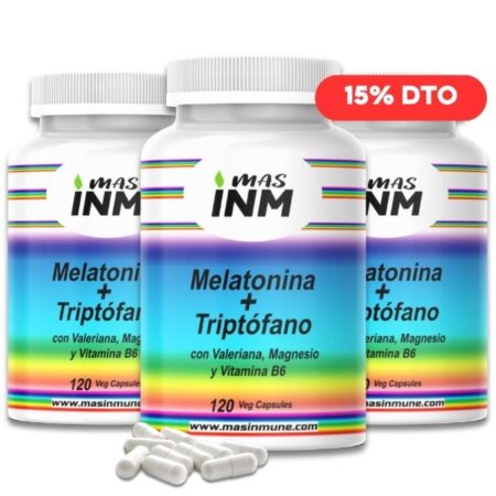 Suplemento con melatonina, triptófano y valeriana – Ayuda a un sueño profundo y relajante.