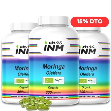Cápsulas de Moringa Ecológica Masinmune Oleifera 495 mg - 900 unidades de alta calidad para el bienestar.