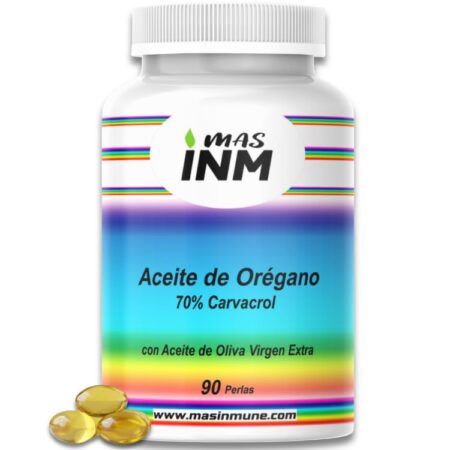 Aceite de orégano Masinmune 70% carvacrol en perlas para defensas y salud intestinal