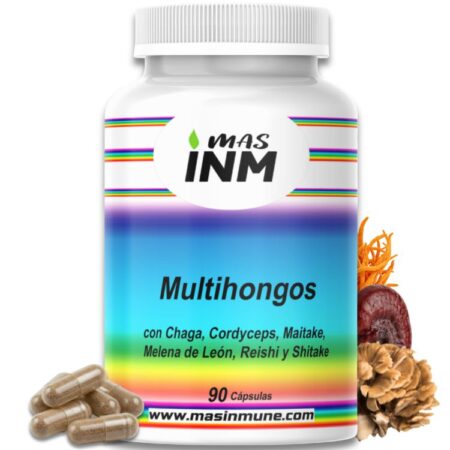 Multihongos Masinmune con reishi, melena de león, cordyceps y chaga para sistema inmunitario